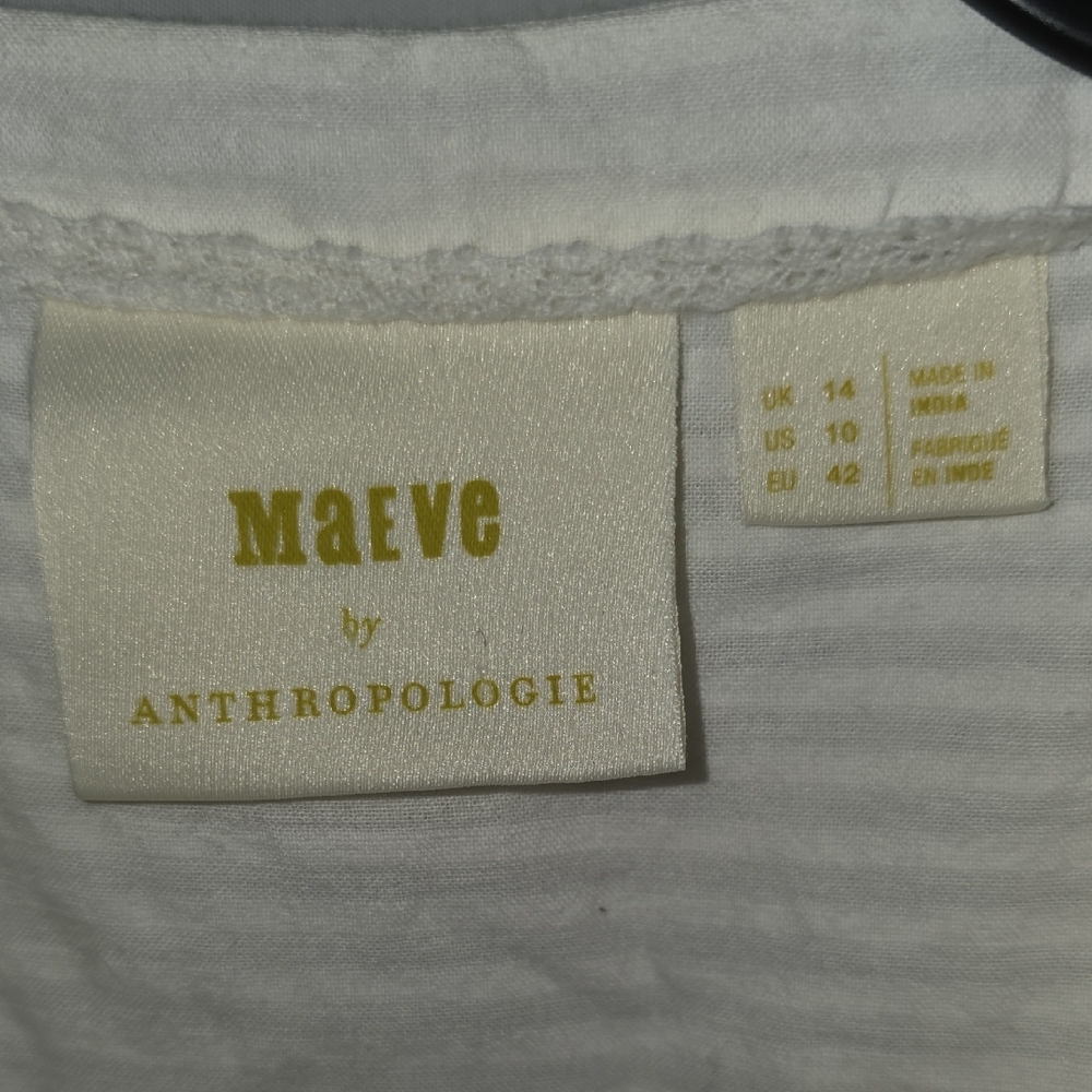 Maeve White Long Sleeve Blouse with Tie - Picture 2 of 4